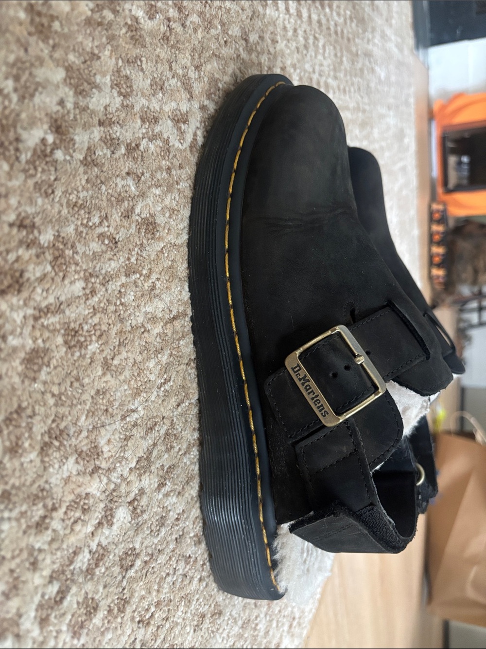 Dr. Martens Jorge II Faux Fur Lined Slingback Mules - Black